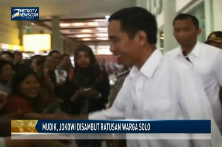 Mudik, Jokowi Disambut Ratusan Warga Solo