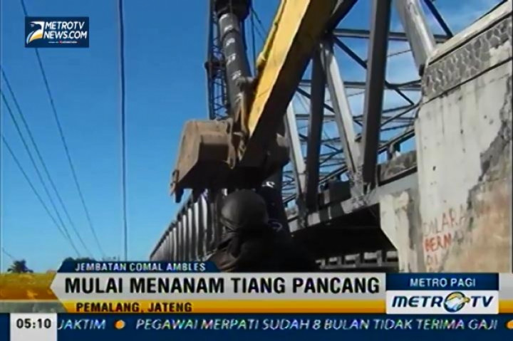 Pemasangan Tiang Pancang Sisi Utara Jembatan Comal Dilakukan