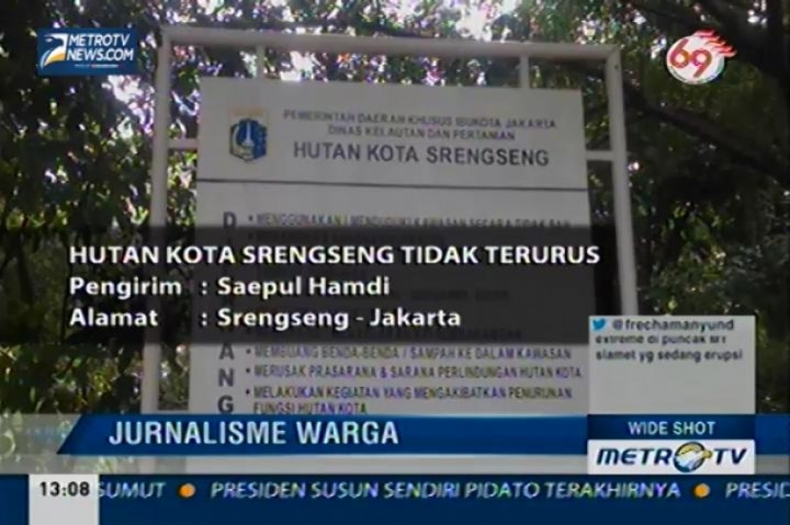 Hutan Kota Srengseng Tidak Terurus
