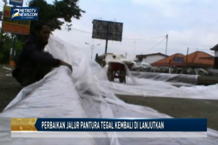 Perbaikan Jalur Pantura Tegal Kembali Dilanjutkan