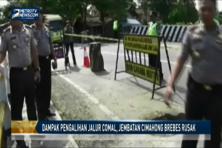 Dampak Pengalihan Jalur Comal, Jembatan Cimahong Brebes Rusak