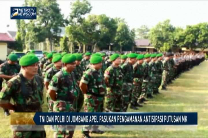 TNI dan Polri di Jombang Apel Pasukan Pengamanan Antisipasi Putusan MK