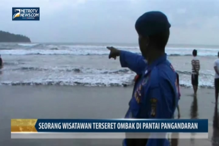 Seorang Wisatawan Terseret Ombak di Pantai Pangandaran