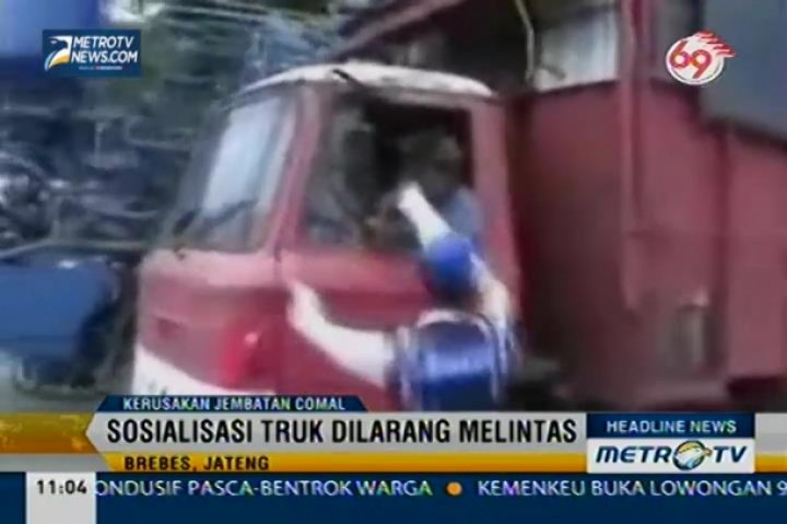 Sosialisasi Pembatasan Kendaraan Berat Terkait Amblasnya Jembatan Comal