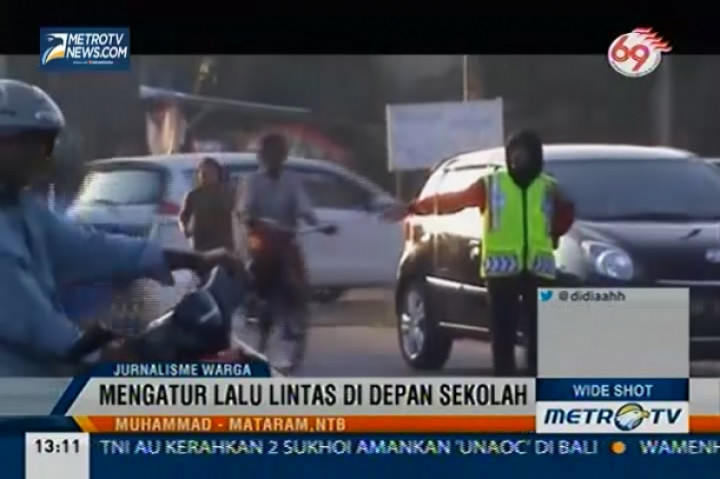 Patroli Keamanan Sekolah di SMPN 8 Mataram 
