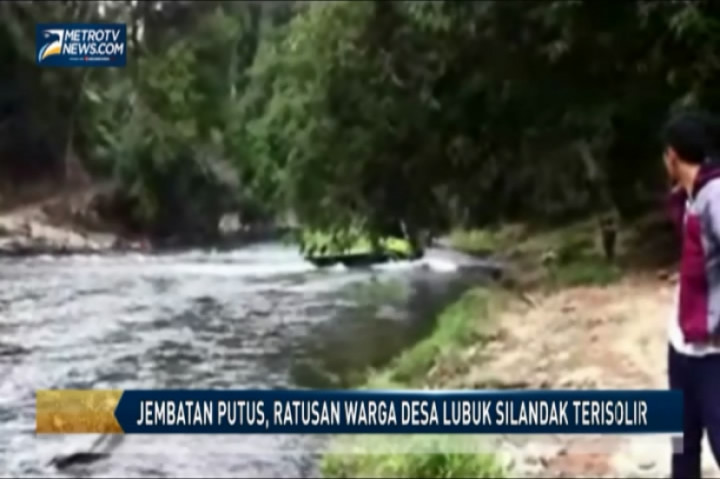 Jembatan Putus, Ratusan Warga Desa Lubuk Silandak Terisolir