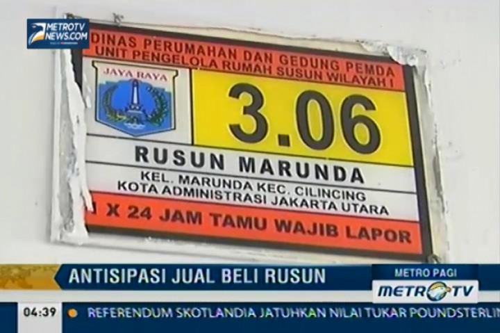Ada Oknum yang Sewakan Unit Rusun di Marunda 