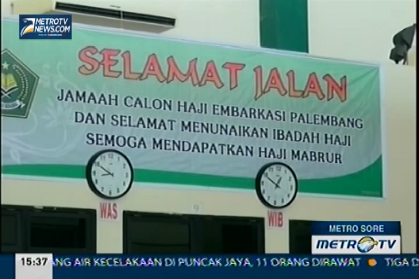 Jemaah Calon Haji Kloter 7 Embarkasi Sumatra Selatan Tiba di Asrama