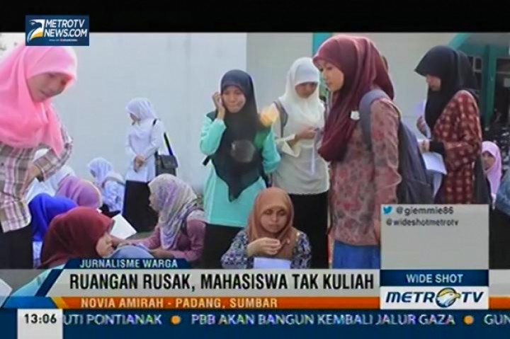 Plafon Gedung Kuliah Rubuh, Ratusan Mahasiswa Tak Bisa Kuliah