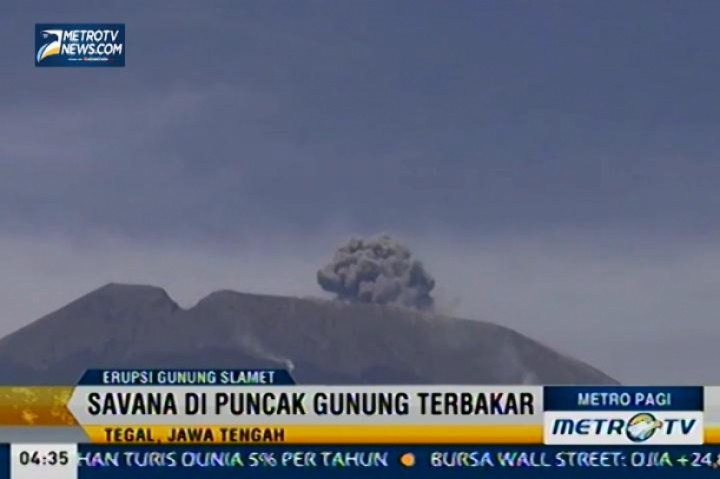 Gunung Slamet Keluarkan Letusan Abu Disertai Suara Dentuman