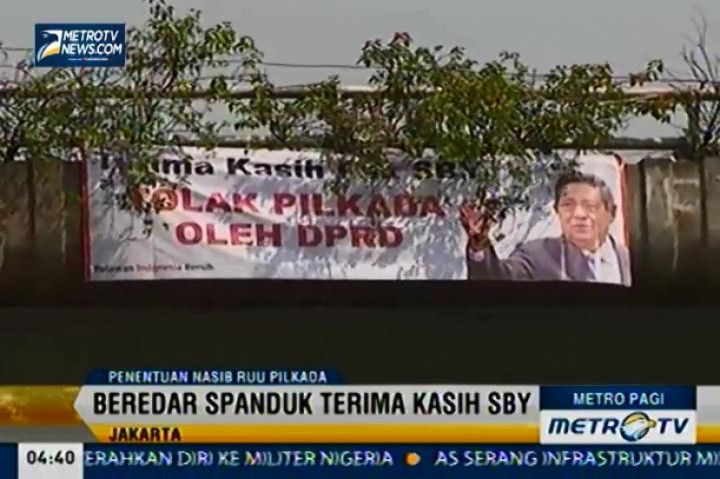 Spanduk Ucapan Terima Kasih kepada SBY Terpasang di Sudut Titik Ibu Kota