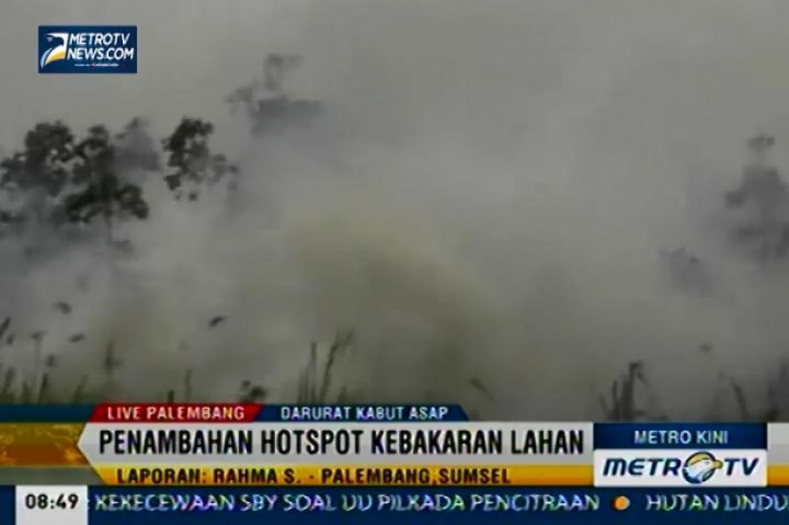 Titik Api Kebakaran Lahan di Provinsi Sumatra Selatan Bertambah 