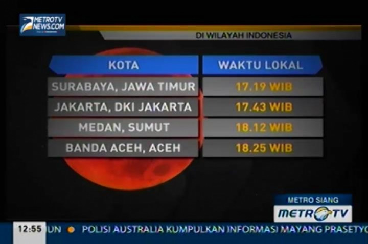 Gerhana Bulan Total, Hanya Sebagian Wilayah Yang Bisa Saksikan 