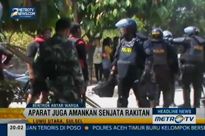 Aparat Amankan Senjata Rakitan dan Pelaku Bentrokan di Luwu