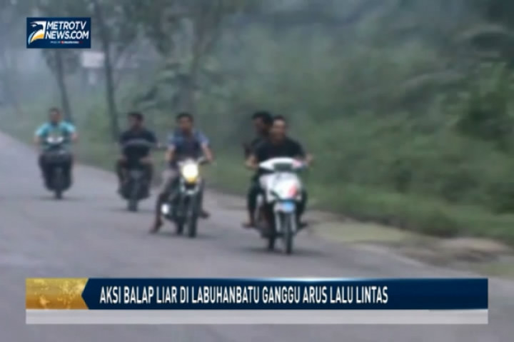 Aksi Balap Liar di Labuhanbatu Ganggu Arus Lalu Lintas