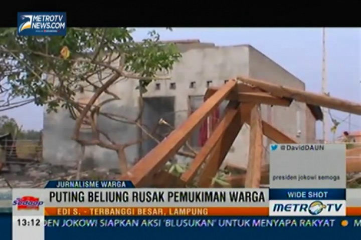 Angin Puting Beliung Rusak Pemukiman Warga