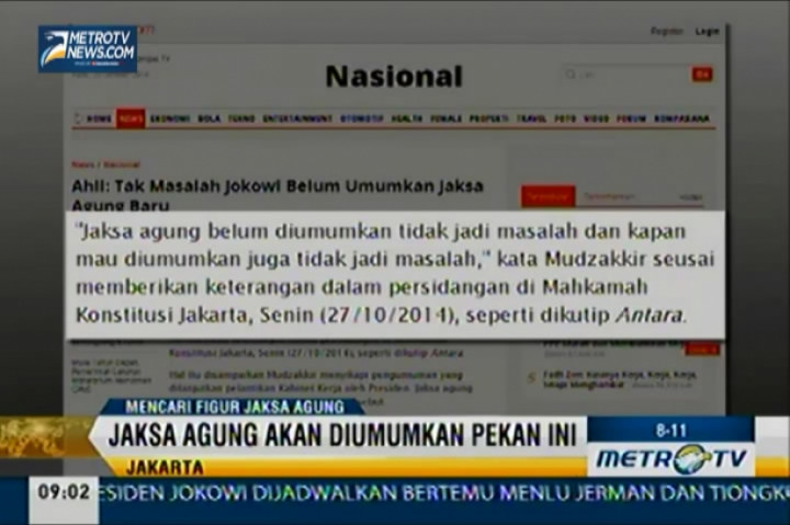 Jaksa Agung Baru akan Diumumkan Pekan Ini