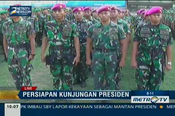 Ribuan TNI dan Polri Menggelar Apel Siaga  Sambut Kunjungan Jokowi   