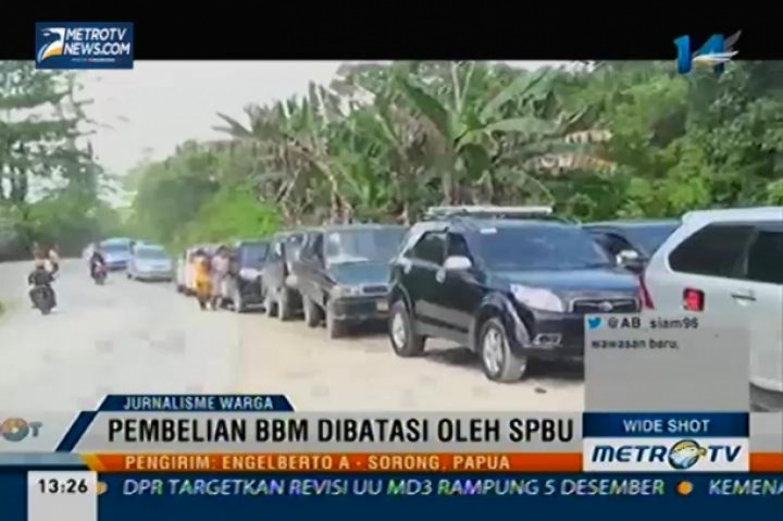BBM Langka di Sorong, Antrean di SPBU Mengular