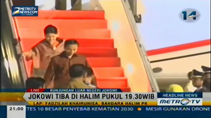 Presiden Jokowi Tiba di Tanah Air