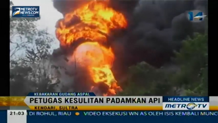Gudang Aspal di Sulawesi Tenggara Terbakar