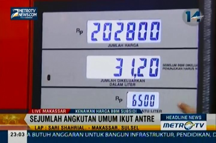 Pukul 00.00 WIT, Harga BBM Bersubsidi di Makassar Belum Naik 