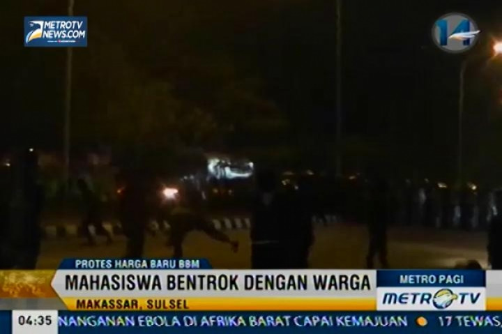 Bentrok Warga dan Mahasiswa dalam Unjuk Rasa Kenaikan Harga BBM