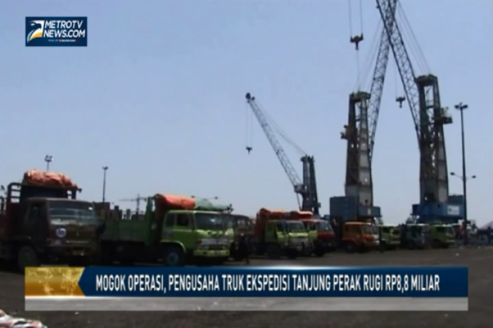 Mogok Operasi, Pengusaha Truk Ekspedisi Tanjung Perak Rugi Rp8,8 Miliar