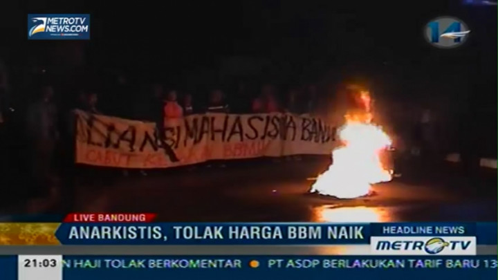 Demo Tolak Kenaikan BBM di Bandung Berujung Anarkistis 