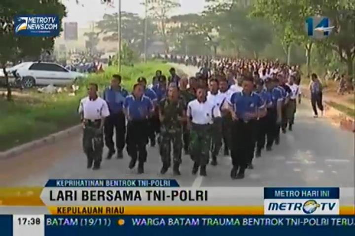 Cegah Perselisihan, TNI dan Polri Kota Batam Gelar Lari Bersama 