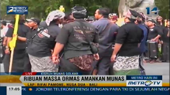 Ribuan Massa Ormas Amankan Munas ke-9 Golkar di Bali 
