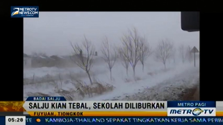 Badai Salju Menyelimuti Beberapa Provinsi di Tiongkok