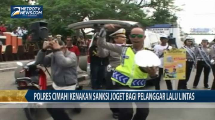 Polres Cimahi Kenakan Sanksi Joget Bagi Pelanggar Lalu Lintas