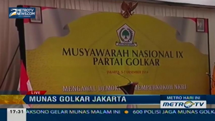 Munas ke-9 Partai Golkar versi Jakarta Digelar Pukul 19:00 WIB  