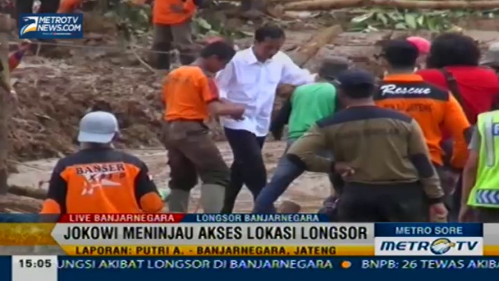 Jokowi Lihat Langsung Proses Evakuasi Korban