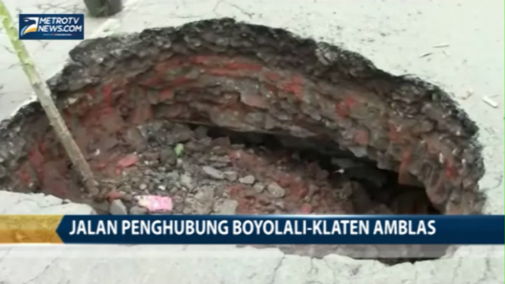Jalan Penghubung Boyolali-Klaten Amblas 