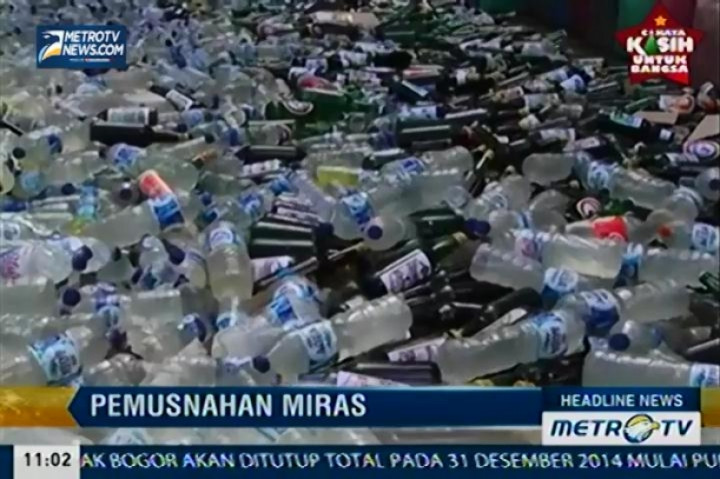 Polda Sulawesi Utara Musnahkan Ribuan Botol Miras