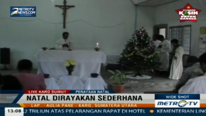 Perayaan Natal Pengungsi Gunung Sinabung