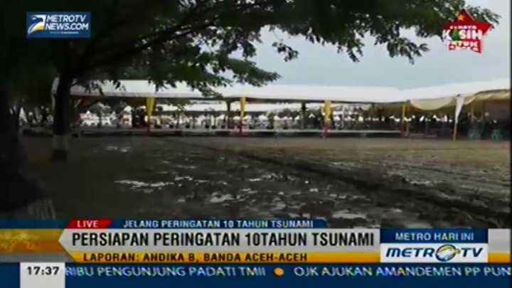 Persiapan Peringatan 10 Tahun Tsunami Aceh Terkendala Hujan 