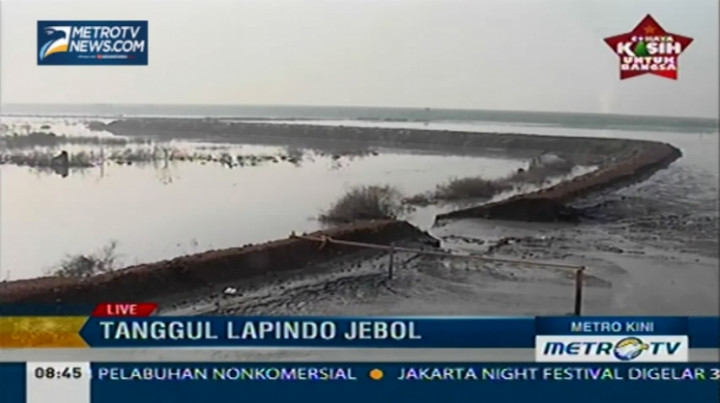 Tanggul Lumpur Lapindo di Titik 73 Jebol