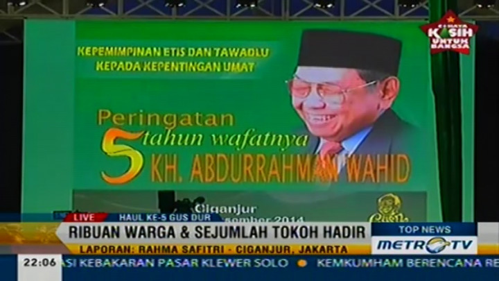 Ribuan Warga dan Sejumlah Tokoh Hadiri Haul ke-5 Gus Dur
