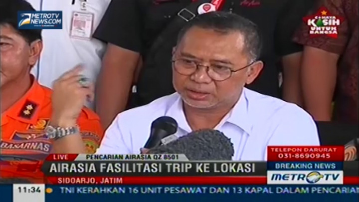 AirAsia Fasilitasi Keluarga Penumpang ke Lokasi Pencarian  