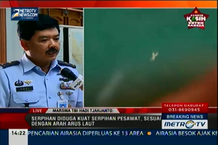 Objek Terapung di Laut Diduga Jenazah Penumpang QZ8501