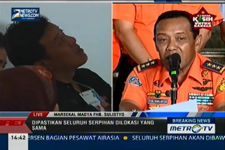 Kedalaman Laut di Lokasi Temuan Serpihan QZ8501 25-30 Meter 