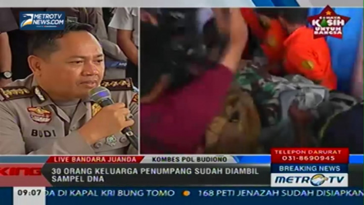 Tim DVI Polda Jatim Kumpulkan 30 Sampel DNA Keluarga Korban AirAsia 