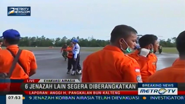 Enam Jenazah QZ8501 Diterbangkan ke Pangkalan Bun