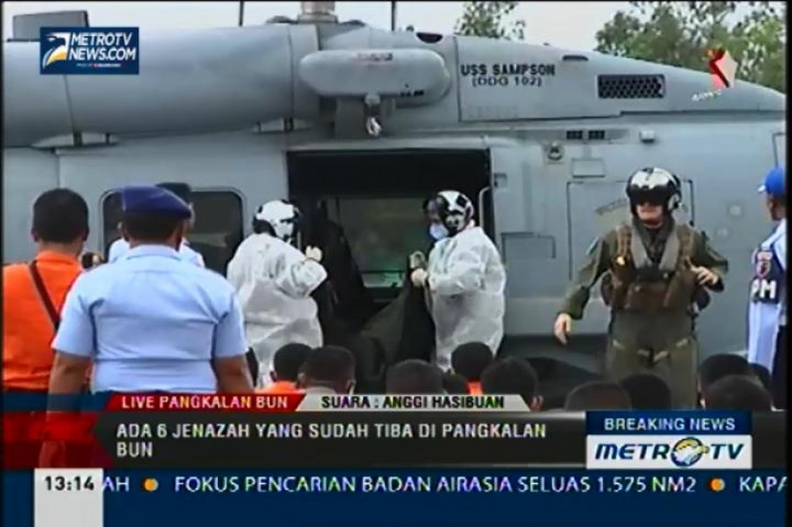 Helikopter AS Evakuasi 4 Jenazah ke Pangkalan Bun