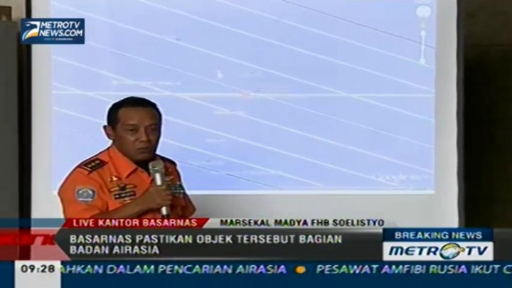 Basarnas Temukan 2 Objek Besar Dipastikan Bagian AirAsia QZ8501   