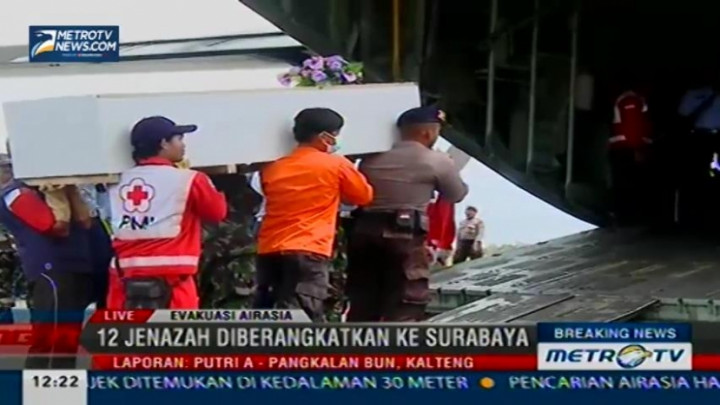 12 Jenazah Penumpang QZ8501 Diterbangkan ke Sidoarjo 