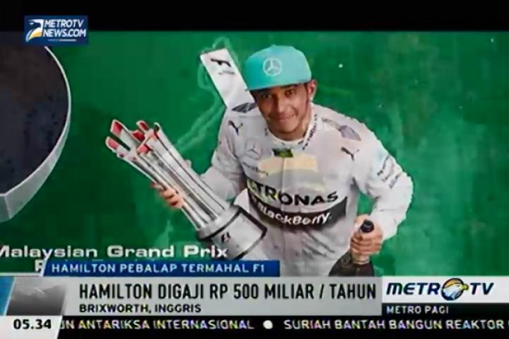 Hamilton Pembalap F1 dengan Bayaran Termahal di Dunia